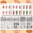 thumbnail image 3 of Placas para estampar uñas con diseño de otoño y Acción de Gracias - Plantilla de acero inoxidable con 126 diseños - 5 placas para decoración de uñas con calabaza y arce, 3 of 7
