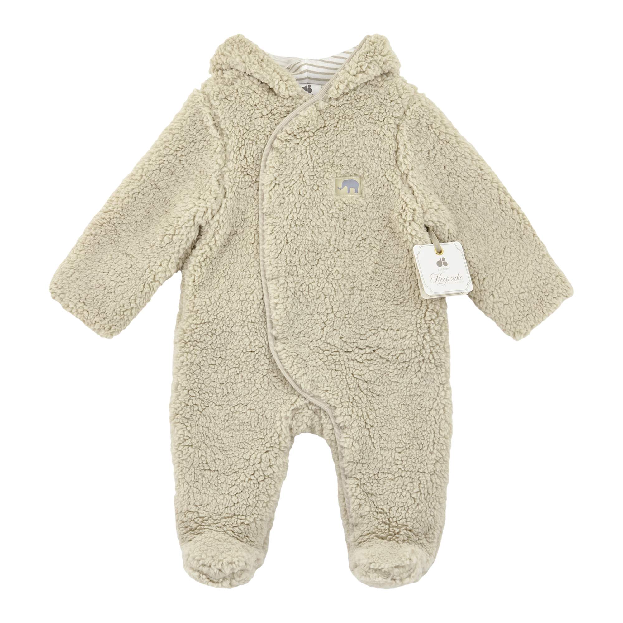 Just Born - Keepsake Newborn Baby Boy or Girl, Unisex Sherpa Pram Suit ...