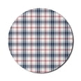 thumbnail image 1 of Plaid Mouse Pad for Computers, Traditional Checkered British Country Pattern with Geometric Design, Round Non-Slip Thick Rubber Modern Gaming Mousepad, 8" Round, Vermilion Navy Blue, by Ambesonne, 1 of 2