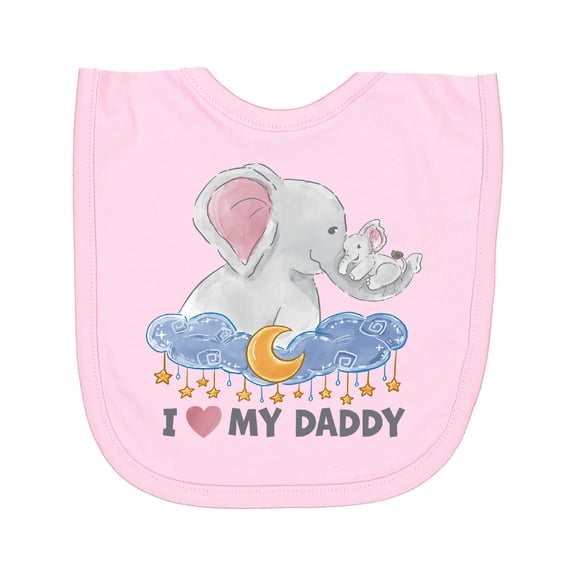 Inktastic I Love My Daddy Cute Elephants with Moon and Stars Newborn Bib