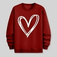 thumbnail image 5 of WREESH Valentine's Sweatshirt for Men Oversized Crewneck Sweatshirts Loose Casual Heart Graphic Pullover Tops Spring Outfits Red, 5 of 6