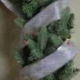 thumbnail image 3 of Pearl White and Silver Glitter Trees Wired Christmas Craft Ribbon 2.5 x 10 Yards, 3 of 3