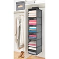 thumbnail image 4 of mDesign Fabric Over Rod Hanging Closet Storage Organizers, Set of 2 - Gray/Black, 4 of 8