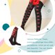 thumbnail image 4 of Guardurnaity 1 par de calcetines, suministros para fiestas, calcetines hasta la rodilla, bonitos patrones, regalo del Día de San Valentín, mangueras Medias Amor medio negro Guardurnaity AP009348-11, 4 of 6