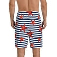 thumbnail image 3 of Kdxio Starfish Navy Blue Stripe Print Mens Sleep Shorts Bottoms Soft Comfy Pajama Wear Pants with Drawstring Pockets, 3 of 7