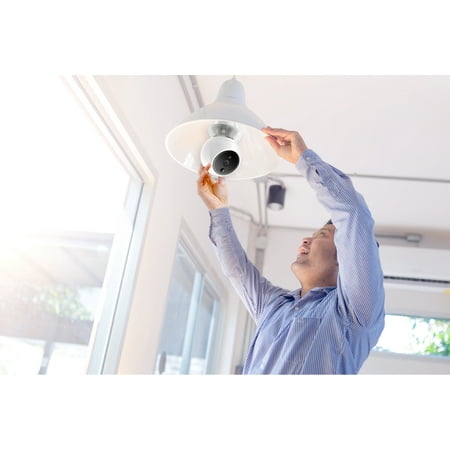 Amaryllo - Zeus Biometric Auto-Tracking Light Bulb Indoor Security Camera - White