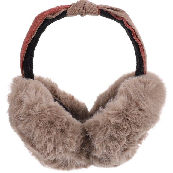 Luxshiny Khaki Plush Winter Headband Earmuffs, Lightweight and Comfortable Ear Warmers for Outdoor Use