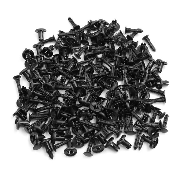 100pcs 8mm Hole Black Car Body Panel Fender Plastic Rivets Fastener Clips