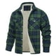thumbnail image 1 of Chaquetas de hombre, chaqueta de camisa a cuadros de polar, chaquetas de trabajo de franela, camisa de leñador, abrigo informal con botones y bolsillos., 1 of 5