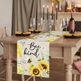 thumbnail image 2 of Table Runners 72 Inches Long Dress Scarves, Sunflower Floral Farmhouse Kitchen Table Runner, Coffee Tablerunners, Farmhouse Pastoral Daisy Bees Beige Burlap 18x72 Inch, 2 of 9