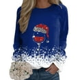 thumbnail image 1 of Kcodviy Chandail à Capuche Bohème de Noël pour Femmes, Imprimé, Col Rond, Manches Courtes, Décontracté, Ample, 1 of 5
