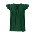 thumbnail image 3 of Xysaqa Womens Summer Tank Tops 2025 Casual Tie Front Pleated T-Shirts Loose Fits Tunic Tops Sleeveless Shirts Flowy Blouses Green XL Summer Savings, 3 of 5