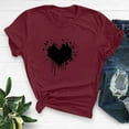 thumbnail image 1 of Meichang Valentines Day T-Shirts Femmes Mignon Cœur Graphique T-Shirts Col Rond Coupe Ample Manches Courtes T-Shirts Mignons Saint-Valentin Couple T-Shirts, 1 of 6