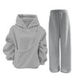 thumbnail image 5 of Valora Women Fashion Outfit Casual Hooded Tracksuit With Pockets For Daily Wear And Adventures Women s Trousers Suit Two Piece Outfit Modern Comfort Grey S, 5 of 7