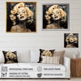 thumbnail image 4 of Designart "Vintage Marilyn Monroe in Yellow and Beige I" Fashion Framed Wall Art Decor - Glam Beige Woman Pop Art Bedroom Framed Canvas Wall Art, 4 of 6
