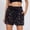 Blue, variant on Women's Sequin Bermuda Shorts 2026 Summer Embroidered Print Slim Fit Hot Pants with Pockets Trendy Casual Stretch Workout Beach Shorts