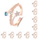 thumbnail image 1 of Sonducket Anillo abierto para mujer, cristal, joyería para nudillos, novia, hija, señoras, fecha, Club, regalo personalizado, Type1 NO1, 1 of 6