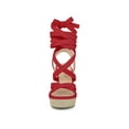 thumbnail image 2 of BLISSFUL STEP Women's Lace Up Wedge Heels Platform Strappy Espadrilles Sandals, 2 of 8