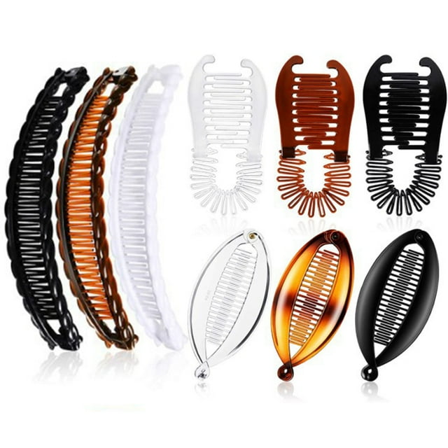 Ensemble de Pinces Banane Française : Pince à Cheveux Vintage Queue de Poisson Peigne Clincher Porte-Queue de Cheval