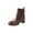 Brown, variant on Women's Light brown Ankle Boots Low Square Heel Buckle Strap Side Zipper Casual Boots