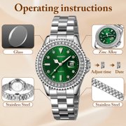 SKMEI Watches for Women Luxury Dress Waterproof Wrist Watch Stainless Steel Ladies Watch with Luminous Date