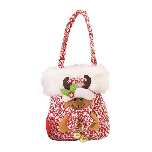Bolsa de regalo de Navidad - Bolsa reutilizable de tela para caramelos y regalos, decoraciones para fiestas navideñas