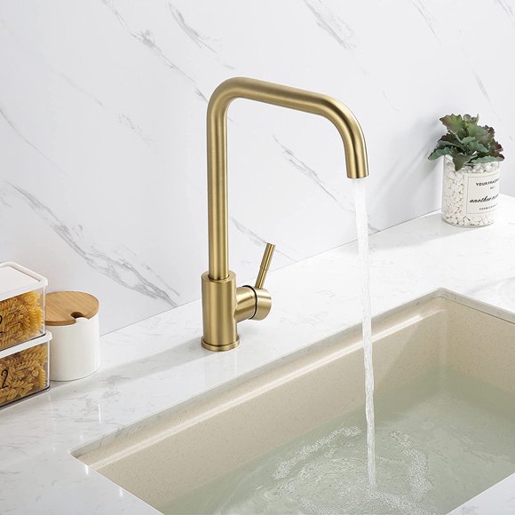 Luxurious Kitchen Faucet, 360-Degree Swivel Ensuring Flexibility And Versatility, Perfect For Any Cooking Space (Brushed Gold)