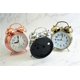 thumbnail image 3 of Reloj despertador retro plateado de 4 pulgadas con batería de cuarzo súper ruidosa, adecuado para mesita de noche, reloj de escritorio decorativo antiguo, silencioso y sin tictac., 3 of 3