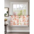 thumbnail image 2 of Sheer Curtains 54 Inch Length 2 Panels Set for Kitchen, Burnt Orange Botanical Semi Sheer Curtains for Windows, Vintage Nature Flower Voile Window Treatments Rod Pocket Curtain, 2 of 7