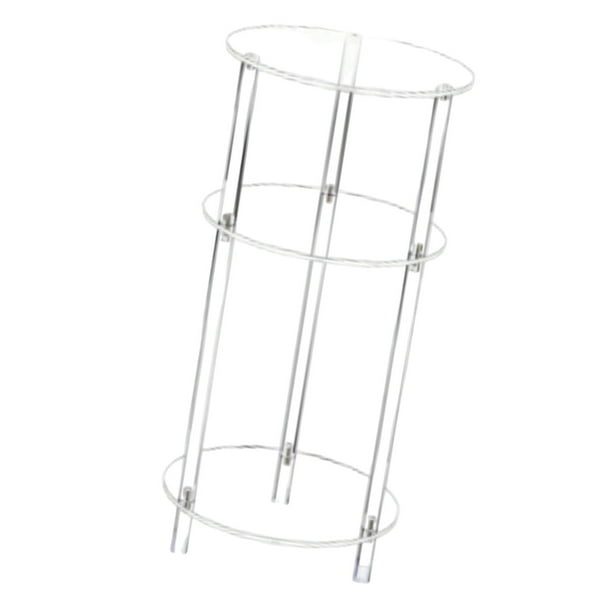 Mesa auxiliar de acrílico transparente, escritorio de almacenamiento simple, mueble de noche, mesa auxiliar redonda pequeña compacta para mesita de