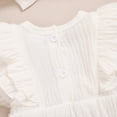 thumbnail image 5 of ZEHJUHAN Infants Baby Girl Ruffle Bubble Romper One-Piece Shorts Jumpsuit with Mesh Butterfly Sleeves Summer Outfit White，3-6M, 5 of 7