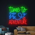 thumbnail image 3 of Handmadetneonsign Time To Adventure Neon Sign, AirPlane Wall Art Decor, Travel Agency Wall Decor, 3 of 5