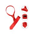 thumbnail image 4 of INSPIRE CHIC Men's Self Tied Solid Color Bussiness Neckwear Party Slim Neckties Bright Red One Size, 4 of 6