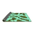 thumbnail image 2 of Ahgly Company Indoor Round Abstract Turquoise Blue Modern Area Rugs, 4' Round, 2 of 4