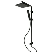 Kingston Brass KSG2620D Claremont Wall Mount Rain Drop Shower System with Hand Shower in Matte Black