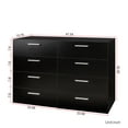 thumbnail image 3 of Tcbosik 47.2" Double Dresser with 8 Storage Drawers, Chest of Drawers for Bedroom, Living Room, Black, 3 of 9