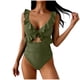 thumbnail image 1 of Trajes de Baño de Corte Alto para Mujeres de Color Sólido con Cojín de Pecho, sin Soporte de Acero Traje de Baño Dividido con Cordón Suelto, Cintura Alta, 1 of 7