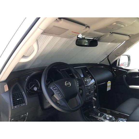 HeatShield, The Original Windshield Sun Shade, Custom-Fit for Nissan Armada SUV w/ Sensor 2017, 2018, 2019, 2020, 2021, Silver Series