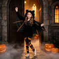 thumbnail image 6 of Ruyang Kids Boys Girls Hooded Jumpsuit Bat Wing Zip Up Halloween Outfit Autumn Holiday Party Dress Up Clothing 3-14 Years, 6 of 7