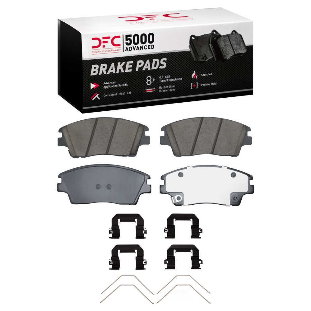 Dynamic Friction Company 1551-1847-01 DFC 5000 Advanced Brake Pads - Ceramic and Hardware Kit - OE