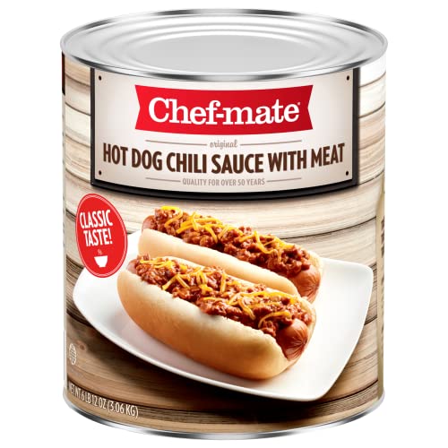 Chefmate Hot Dog Canned Chili Sauce with Meat, Ready to Eat, 6 lb 12