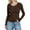 Coffee #025, variant on Women's Slim Fitted Long Sleeve Basic Tops Spring Crewneck Shirts Ribbed Knit Sweater Fashion Casual Tee Light Blue M