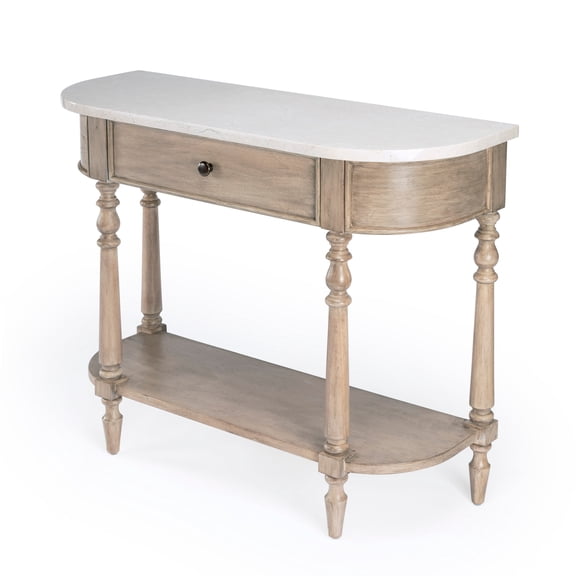 Danielle Marble 40" one- drawer Console Table in Tan/Beige  5517415