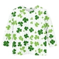 thumbnail image 4 of St. Patrick's Day Shirts For Kids Crew Neck 3/4 Sleeve Cute Print Pullover Tops Holiday Casual Trendy Tees (5-6Years, White-G), 4 of 5