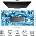 thumbnail image 2 of Fluid Pattern Desk Mat Marbled Design Desk Pad,Gaming Mouse Pad with Seamed Edges,Waterproof Large Mouse Pad,Non-Slip Rubber Base XL Gaming Mouse Pad,31.5x11.8In Computer Mat Keyboard Pad Blue, 2 of 6