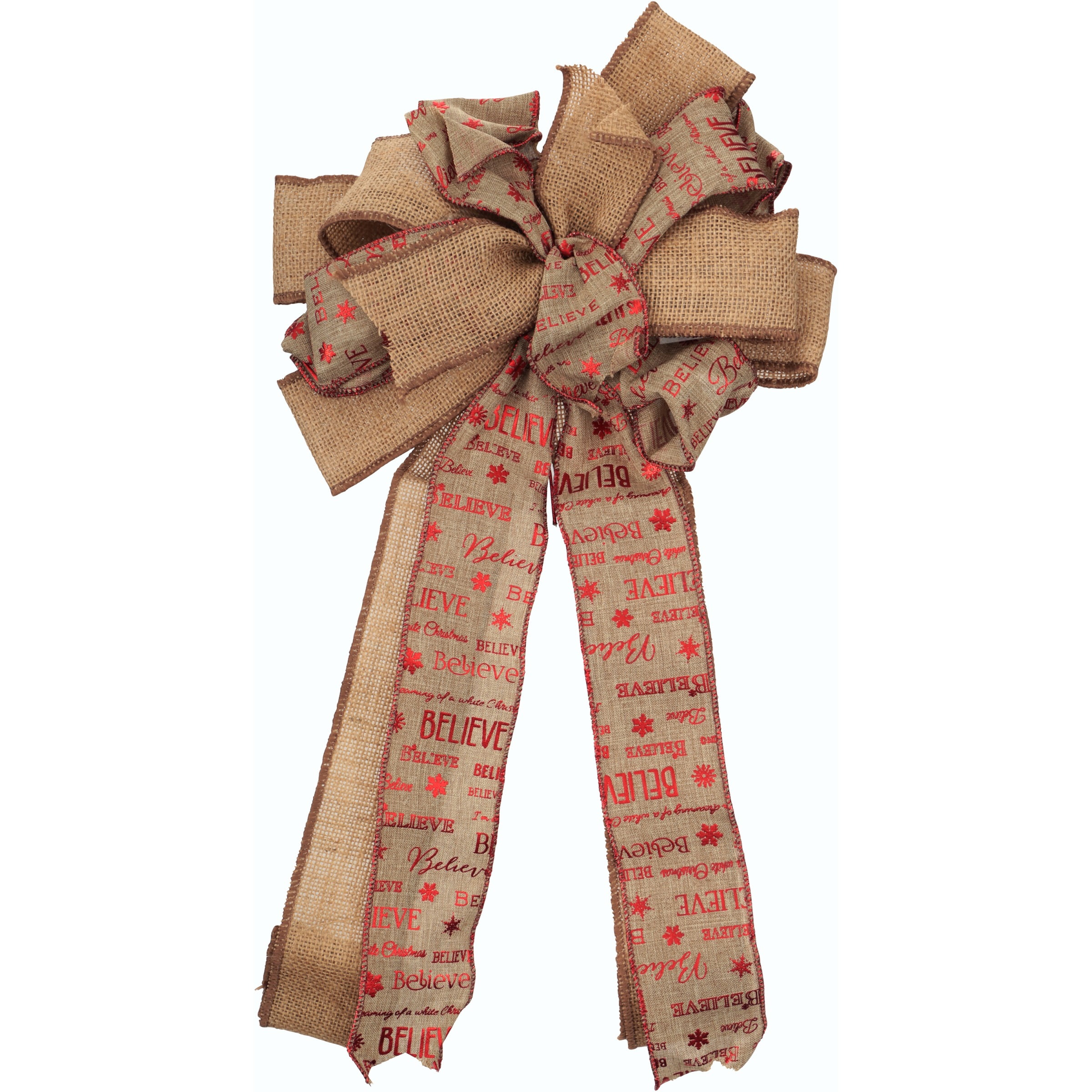 Holiday Time 'Believe' Fabric Fabric Bow