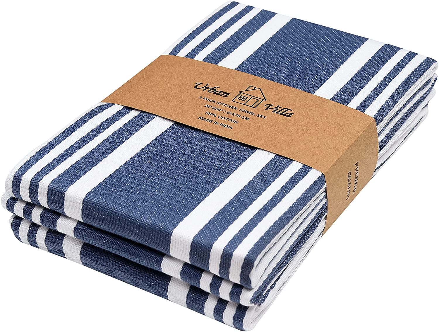 Set of 6 Highly Absorbent Bar Towels & Tea Towels - Size: 20X30 Inch Premium Quality,100% Cotton Dish Towels,Mitered Corners, Urban Villa Kitchen Towels,Floral Print Multi Color 
