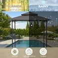 thumbnail image 7 of AECOJOY 8' x 5' Outdoor Grill Gazebo with Vented Top, Double Tier BBQ Canopy Gazebo-Gray, 7 of 7