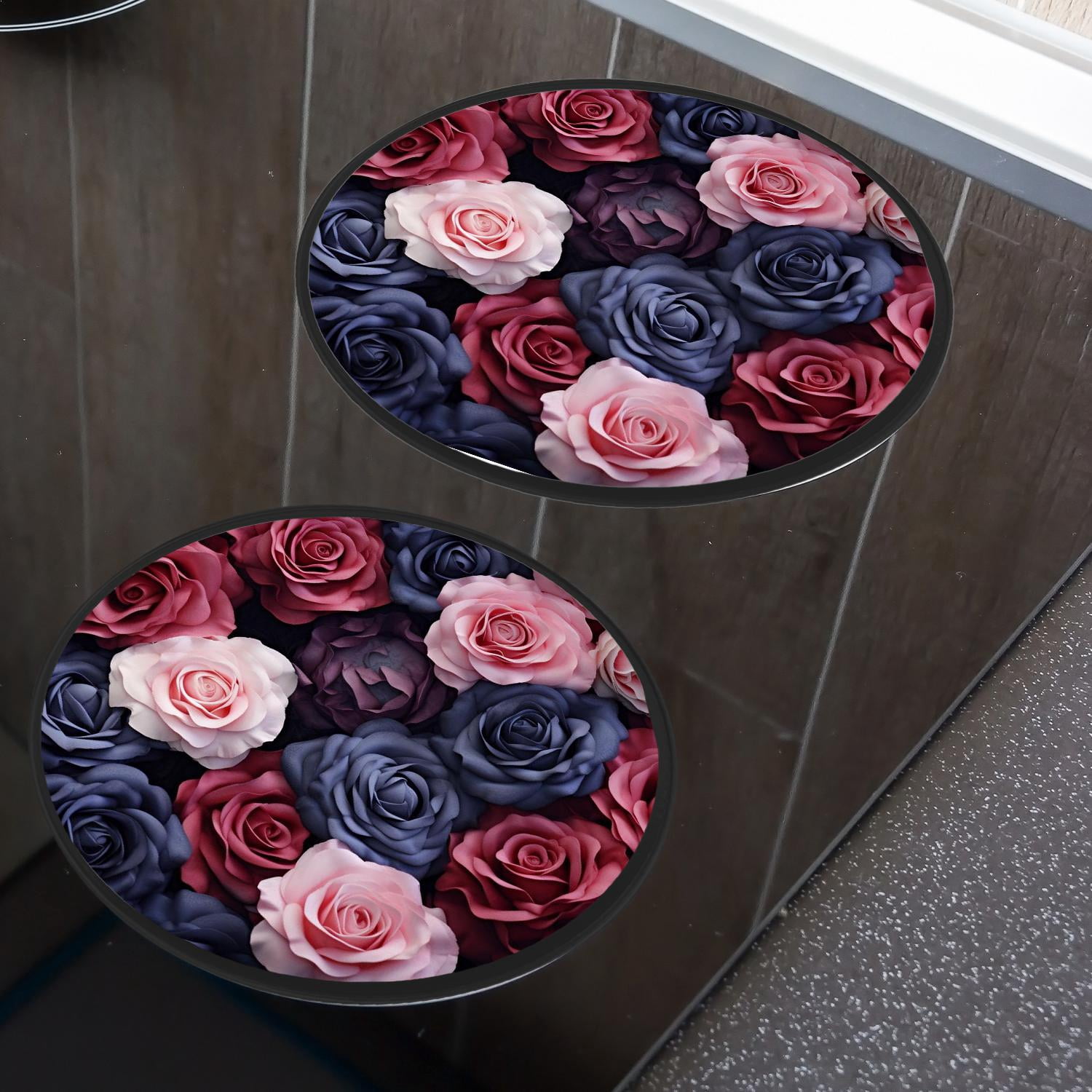 Stove Burner Covers 4 Pcs for Home Decor Cooktop Decorative ,Pink Rose image, Round Electric Stove Burner Covers 8Inch And 10Inch