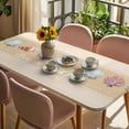 thumbnail image 3 of Yellow Summer Coastal Table Cloths for 3 Foot Rectangle Tables, Modern Ocean Waves Starfish Shell Patio Waterproof Elastic Fitted Tablecloths, Washable Rectangular Table Cover for Camping, 3 of 8